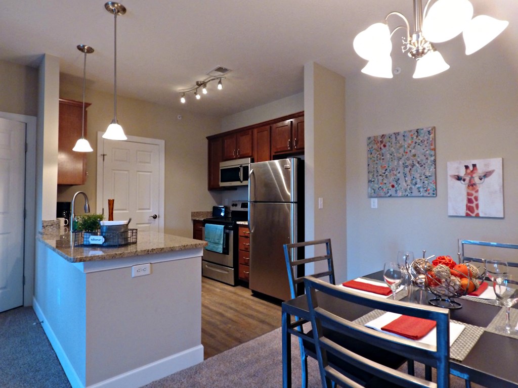 The Ravines at Westar Apartment Interior Kitchen Dining Room