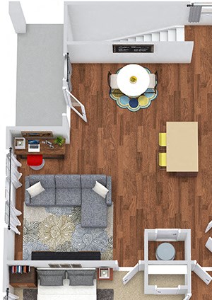 The Nelson 3D The Nelson 3D. 1 bedroom apartment. 1st floor entry. Kitchen with island open to living/dinning rooms. 1 full bathroom. Walk-in closet. Patio/balcony..