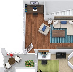 The McClinton 3D The McClinton 3D. 3 bedroom apartment. 1st floor entry. Kitchen with island open to living/dinning rooms. 2 full bathrooms. Walk-in closets. Patio/balcony.
