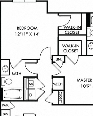 The Owens with attached garage. 2 bedroom apartment. Kitchen with island open to living/dinning rooms. 2 full bathrooms. Walk-in closets. Patio/balcony.