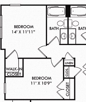 The Joplin with Attached Garage. 3 bedroom apartment. Kitchen with island open to living/dinning rooms. 2 full bathrooms. Walk-in closets. Patio/balcony.