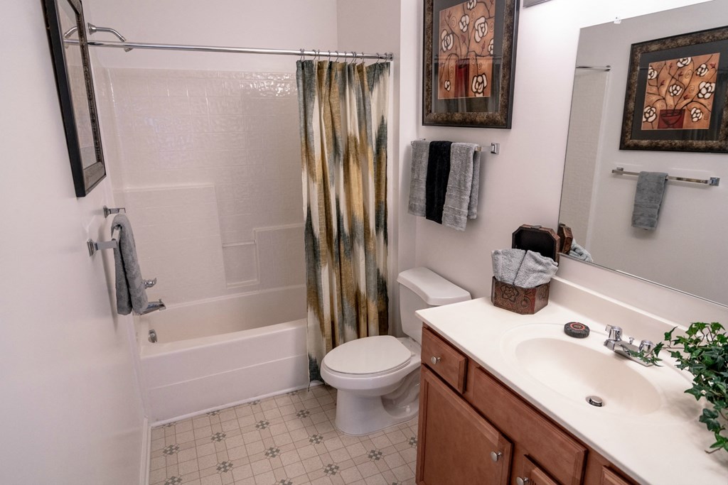 Bathroom in one bedroom apartment home near Hampton VA