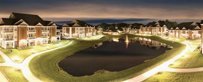 Lake View view of lake at Falcon Creek Luxury Apartments at night - Photo Gallery