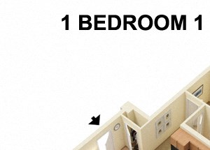 1 Bed 1 Bath - Euclid Avenue Floor Plan 1 Bed 1 Bath - Euclid Avenue Floor Plan at The Residences at 668, Cleveland, 44114
