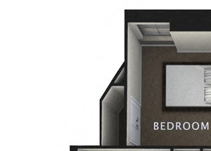 1 Bed 1 Bath A Floor Plan 1 Bed 1 Bath A Floor Plan at The Residences At Hanna, Cleveland