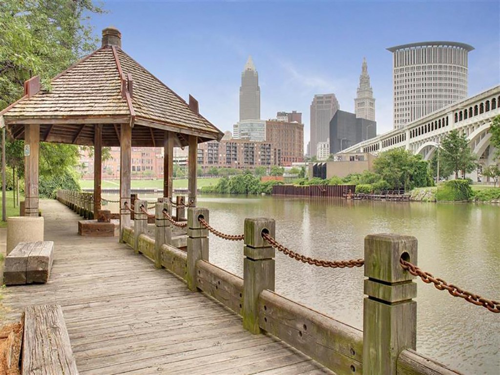Bridge And Waterfront View at Stonebridge Waterfront, Ohio, 44113