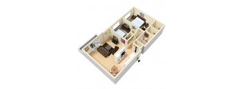 2 Bed Floor Plan at Trinity Towers, Bedford Heights, 44146