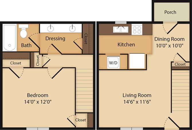 1 Bedroom | 1 Bath | 850 SF