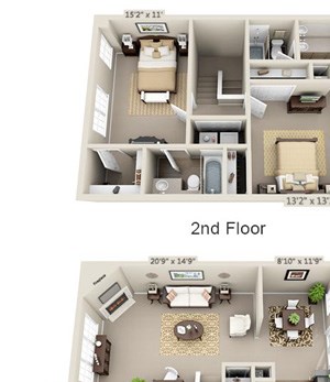 2 Bedroom | 2.5 Bath | 1484 SF 2 Bedroom | 2.5 Bath | 1484 SF