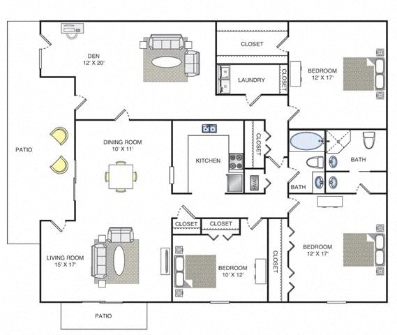 Odyssey | 3 Bedroom | 2 Bath | 1900 SF