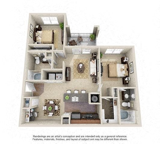 Hartwell | 2 Bedroom | 2 Bath | 1044 SF