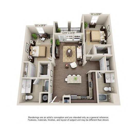 Beresford | 2 Bedroom | 2 Bath | 1137 SF