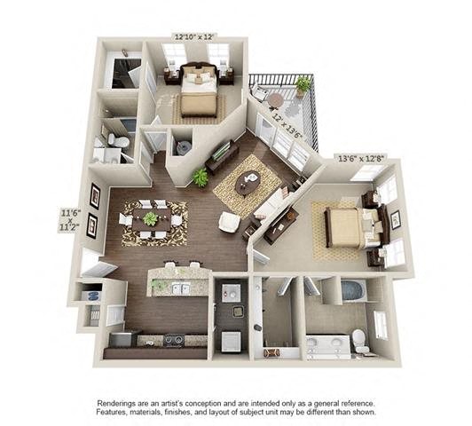 Cooper | 2 Bedroom | 2 Bath | 1163 SF