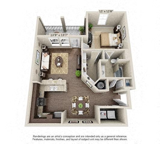 Pierce | 1 Bedroom | 1 Bath | 809 SF