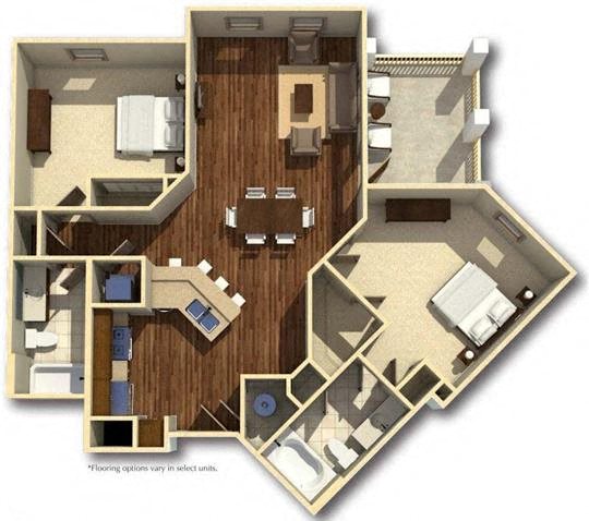 Wando | 2 Bedroom | 2 Bath | 1044 SF