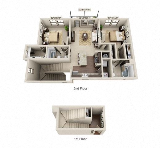 Barrenfork | 2 Bedroom | 2 Bath | 1179 SF