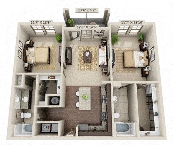 Collins | 2 Bedroom | 2 Bath | 1106 SF