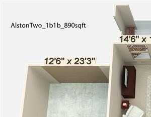 1 Bedroom 1 Bath | 890 SF 1 Bedroom 1 Bath | 890 SF