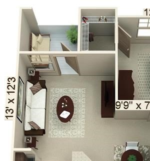 1 Bedroom 1 Bath | 691 SF 1 Bedroom 1 Bath | 691 SF