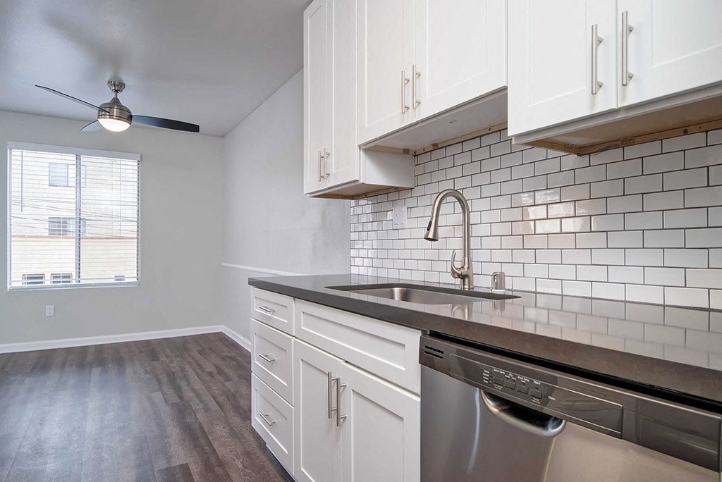 Stainless Steel Sink In Kitchen at Los Robles Apartments, Pasadena, California
