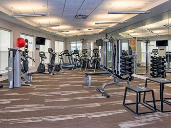 24 Hour State of the Art Fitness Center and Gym with Free Weights at East Boulder Apartments