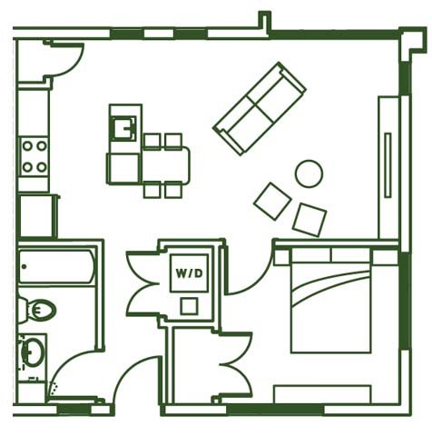 ONE BEDROOMS Floor Plan 2