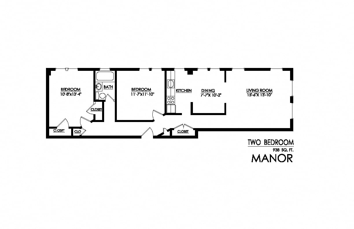 Manor Apartments 2 Bedroom Floorplan