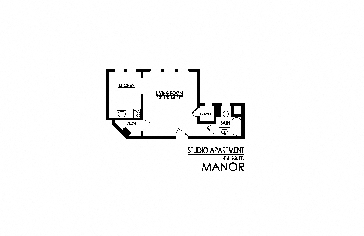 Manor Apartments Studio Floorplan