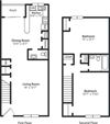 2 BR 1.5 BA TOWNHOME