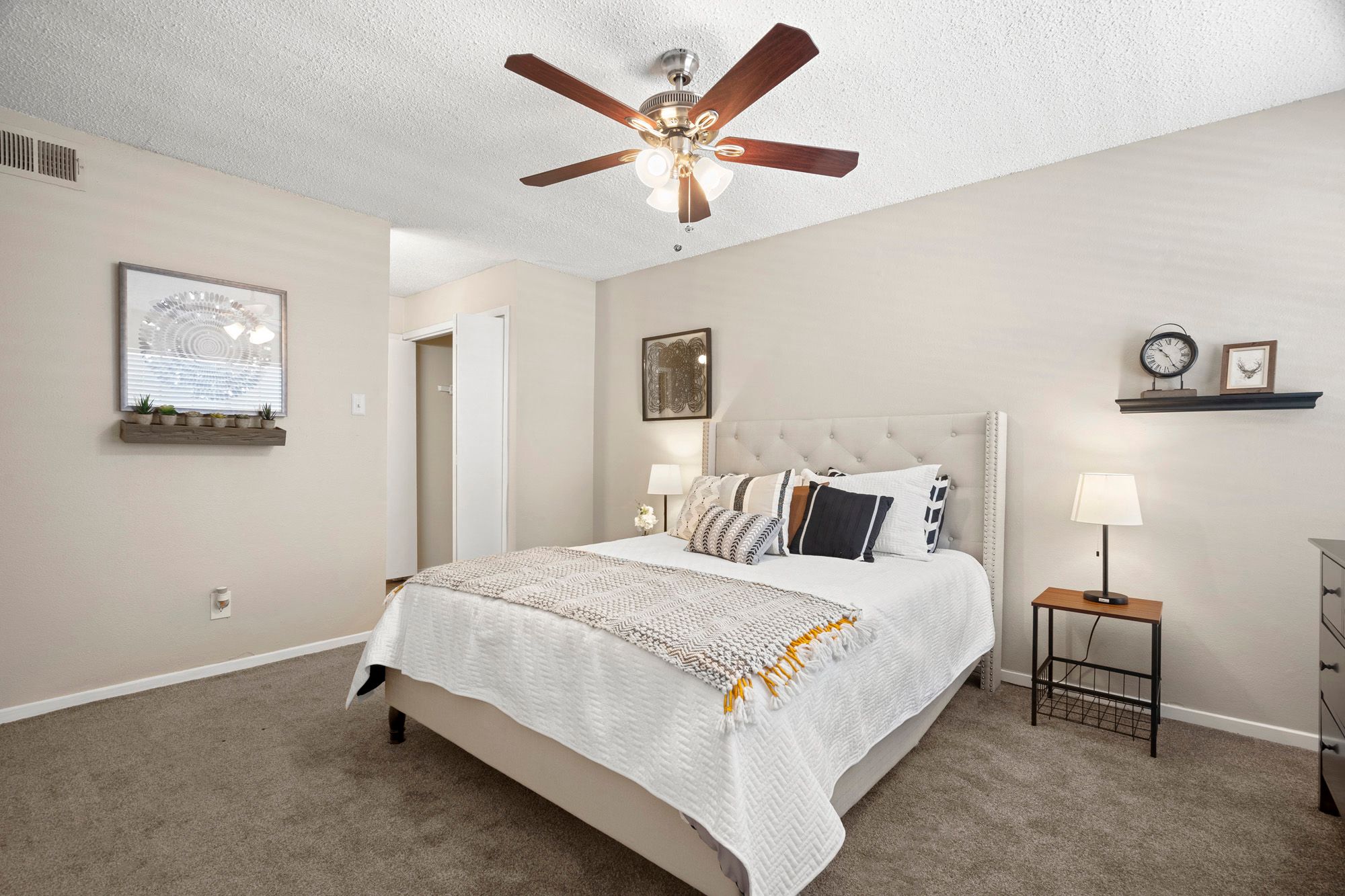 Bedroom, Bed, Chair, Interior Design, Bathroom, Closet