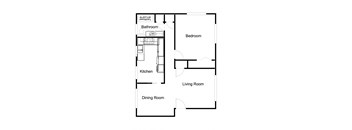 2 Bedroom floor plan for 848 Blair Avenue