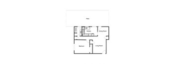 1 Bedroom floor plan for 848 Blair Avenue