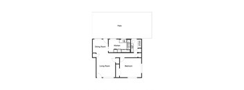 1 Bedroom floor plan for 848 Blair Avenue