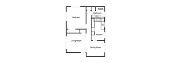 1 Bedroom floor plan for 848 Blair Avenue