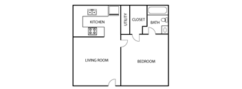 Floor Plan A1 at Garden Place Apartments in Waco, Texas, TX