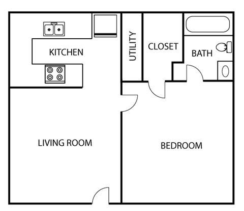 Floor Plan A1 at Garden Place Apartments in Waco, Texas, TX