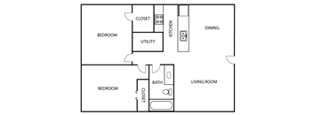 Floor Plan B2 at Garden Place Apartments in Waco, Texas, TX