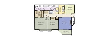 Doral Floor Plan at Greensview Apartment Homes, Aurora, Colorado, CO
