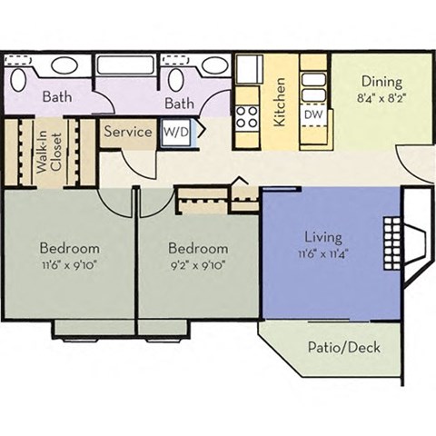 Doral Floor Plan at Greensview Apartment Homes, Aurora, Colorado, CO