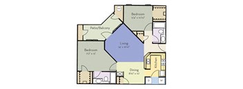 St. Andrews Floor Plan at Greensview Apartment Homes, Aurora, Colorado, CO
