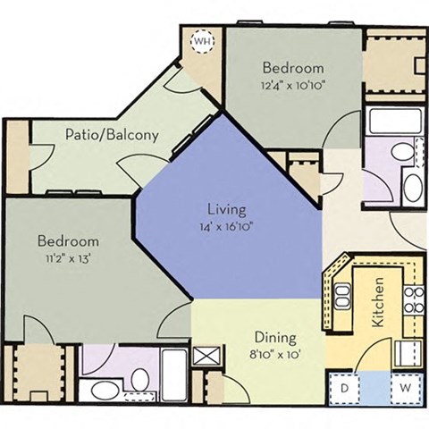St. Andrews Floor Plan at Greensview Apartment Homes, Aurora, Colorado, CO