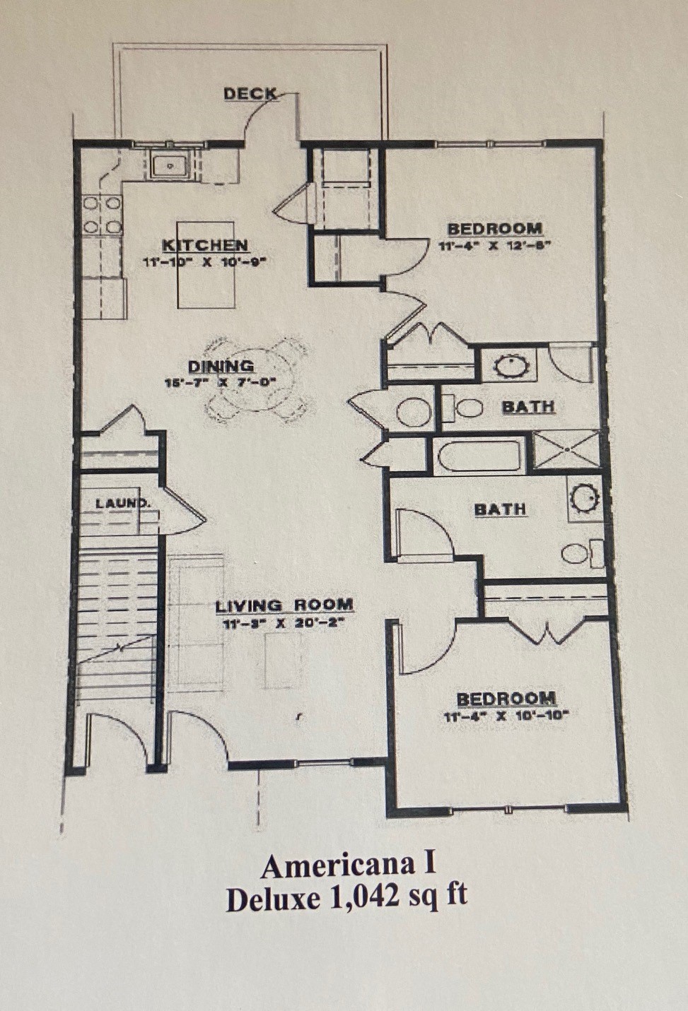 2 BR 1042 sq. ft. Americana I Deluxe
