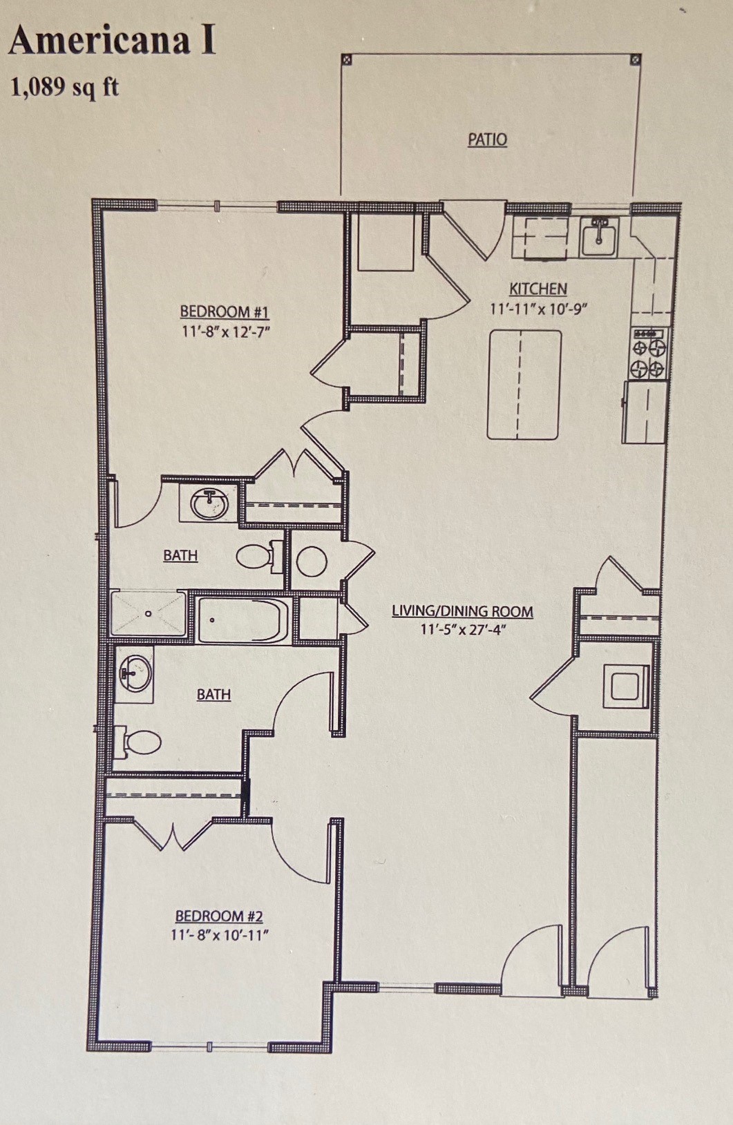 2 BR 1089 sq. ft. Americana I