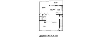 1 BR w/ Den 921 sq.ft.