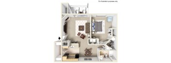Soho (Traditional) Floorplan at Abbey Rowe Apartments in Olympia, Washington, WA