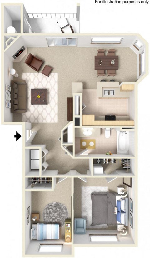 York (Traditional) Floorplan at Abbey Rowe Apartments in Olympia, Washington, WA
