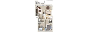 Tate (Traditional) Floorplan at Abbey Rowe Apartments in Olympia, Washington, WA