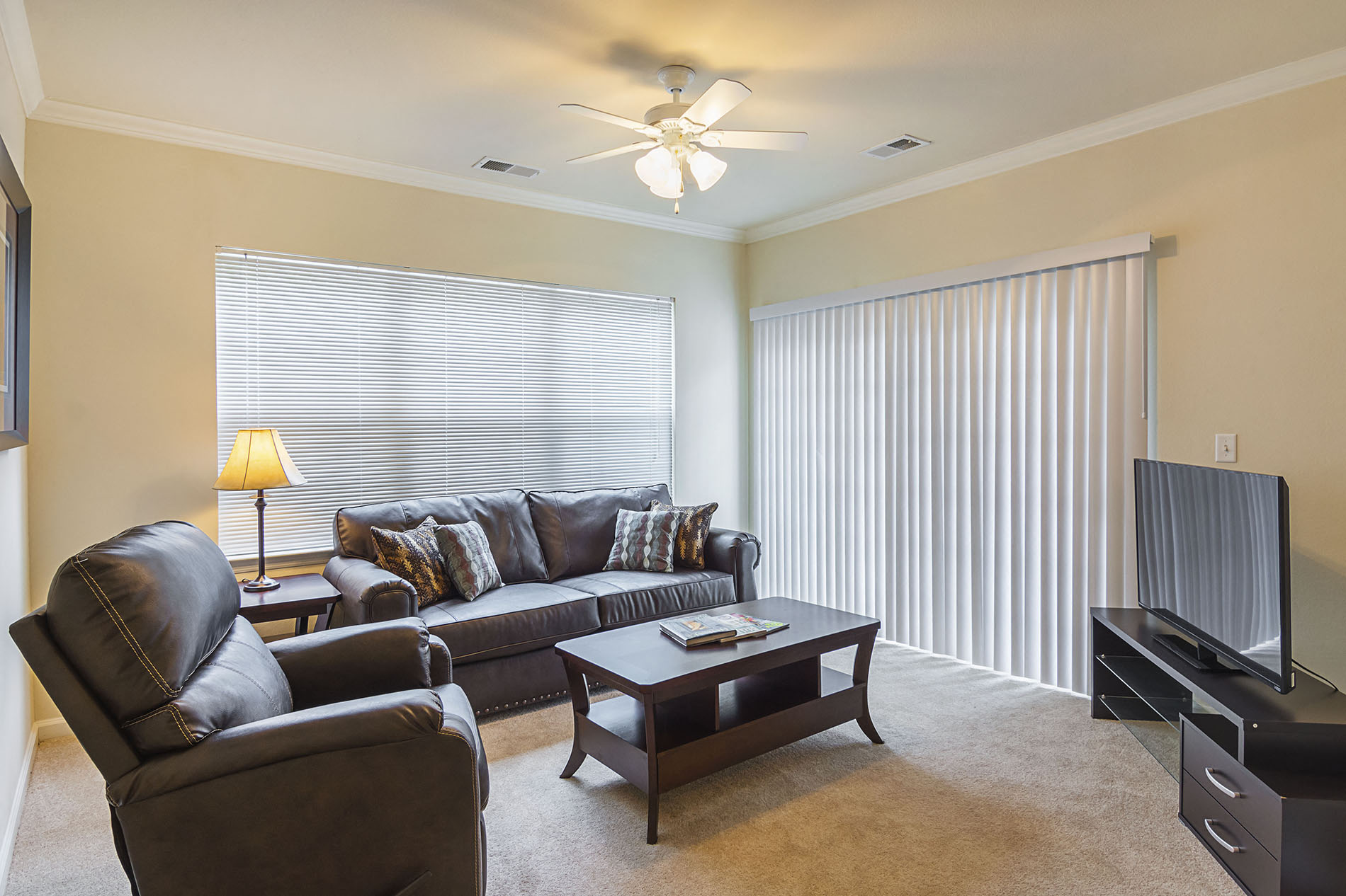Furnished Living Room at Ultris Courthouse Square Apartments in Stafford, Virginia, VA