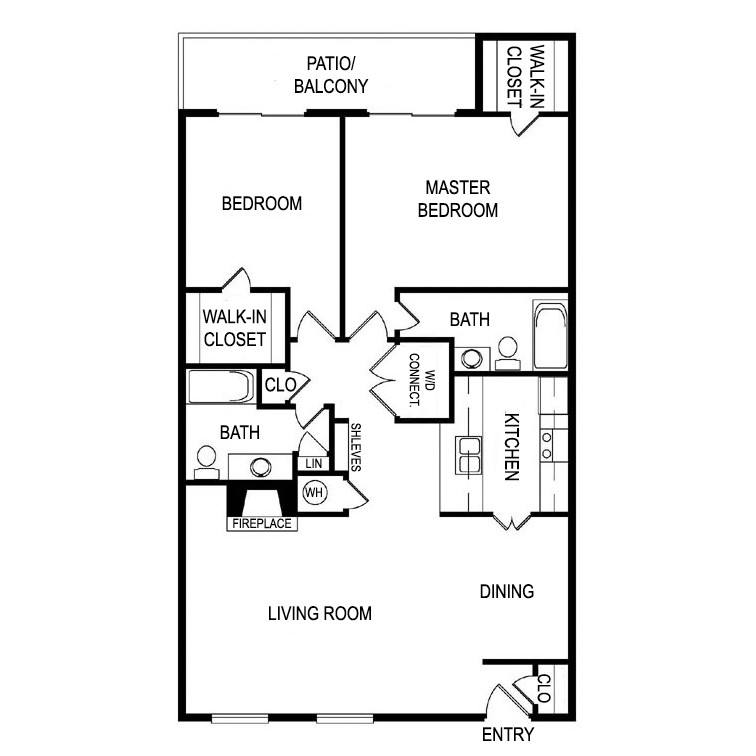 Floor Plan Q Floor Plan Q at Laurel Parc Apartments in Shreveport, Louisiana, LA