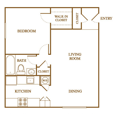 A1 Floor PLan A1 Floor Plan at Orleans Square Apartments in Shreveport, Louisiana, LA